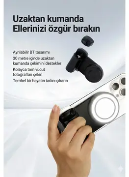 Bluetooth Manyetik Telefon Yapıştırma Kavrama Halka Dolgu Işığı İle Magsafe Selfie Klips