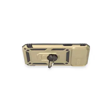 İphone 12 Pro Max Kılıf Pars Lens Yüzüklü Silikon - Gold