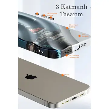 İphone 14 Pro Kılıf Crew Desenli Kapak - Çiçek