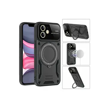 İphone 11 Kılıf Joy Lens Standlı Kapak - Mor