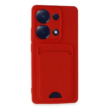 Xiaomi Redmi Note 13 Pro 4g Kılıf Kelvin Kartvizitli Silikon - Kırmızı