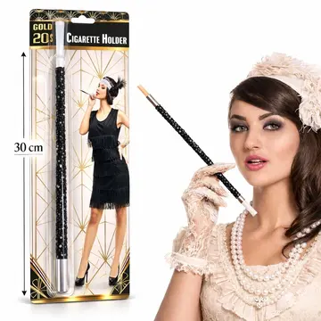 30 Cm Altın Gold Payetli  Tutacağı – 1920’ler Gatsby Parti Aksesuarı