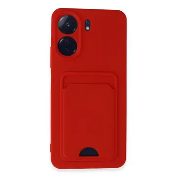 Xiaomi Redmi 13c Kılıf Kelvin Kartvizitli Silikon - Kırmızı
