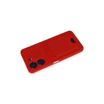 Xiaomi Redmi 13c Kılıf Kelvin Kartvizitli Silikon - Kırmızı