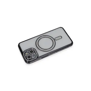 İphone 13 Kılıf Joke Simli Magneticsafe Kılıf - Siyah