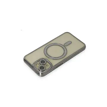 İphone 13 Kılıf Joke Simli Magneticsafe Kılıf - Gri