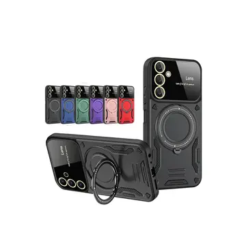 Samsung Galaxy A35 5g Kılıf Joy Lens Standlı Kapak - Mor