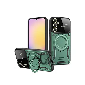 Samsung Galaxy A14 4g Kılıf Joy Lens Standlı Kapak - Koyu Yeşil