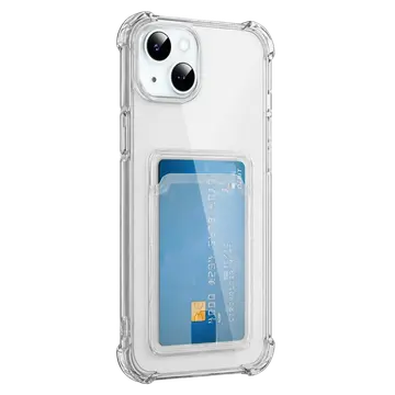 İphone 15 Kılıf Kart Şeffaf Silikon - Şeffaf