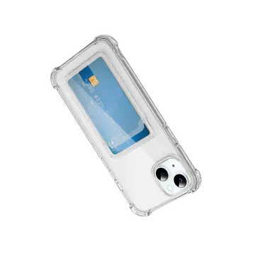 İphone 15 Kılıf Kart Şeffaf Silikon - Şeffaf