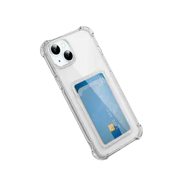 İphone 15 Kılıf Kart Şeffaf Silikon - Şeffaf