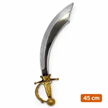 Parlak Metal Görünümlü Plastik Korsan Kılıcı 45 Cm