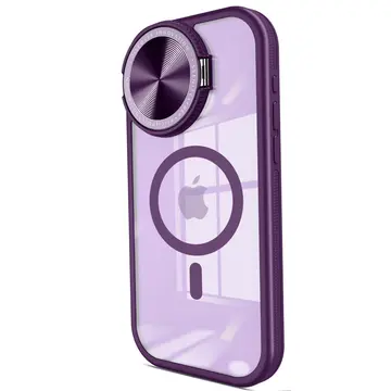 İphone 14 Pro Max Kılıf Teleskop Lens Magsafe Silikon Kapak - Derin Mor