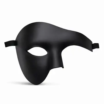 Siyah Yarım Erkek Maske – Phantom Parti  Balo Maskesi