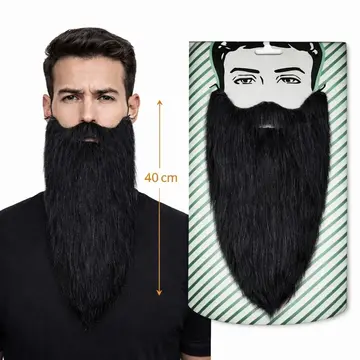 Gri Renk Lastikli Uzun Takma Sakal 40 Cm