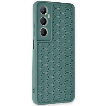 Realme C65 Kılıf Petek Silikon Kapak - Koyu Yeşil