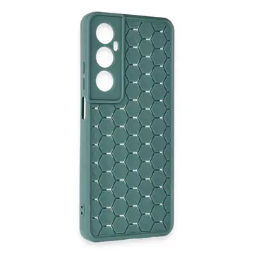 Realme C65 Kılıf Petek Silikon Kapak - Koyu Yeşil