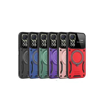 Xiaomi Redmi Note 11 Pro Kılıf Joy Lens Standlı Kapak - Kırmızı
