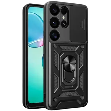Samsung Galaxy S25 Ultra Kılıf Pars Lens Yüzüklü Silikon - Siyah