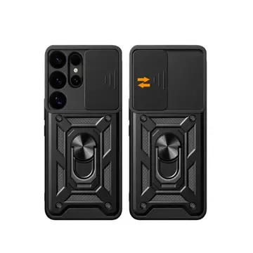 Samsung Galaxy S25 Ultra Kılıf Pars Lens Yüzüklü Silikon - Kırmızı