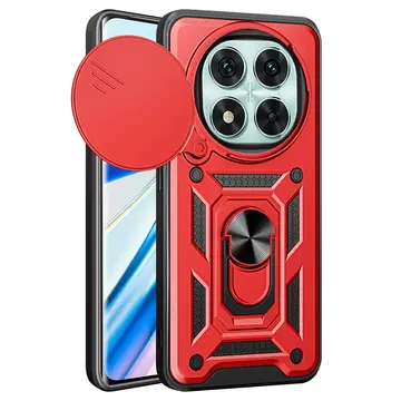 Xiaomi Redmi Note 14 Pro 5g Kılıf Pars Lens Yüzüklü Silikon - Kırmızı