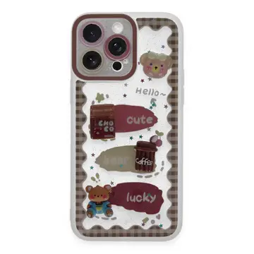 İphone 14 Pro Max Kılıf Sweet Desenli Silikon Kapak - Şeffaf
