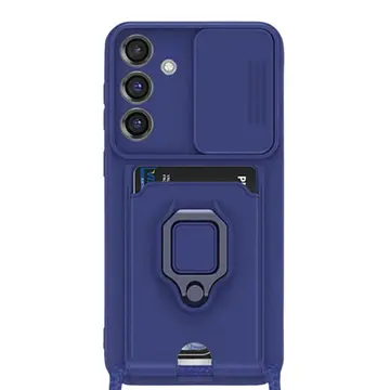 Samsung Galaxy S25 Plus Kılıf Zuma Kartvizitli Yüzüklü Silikon - Lacivert