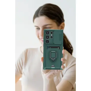 Samsung Galaxy S25 Ultra Kılıf Zuma Kartvizitli Yüzüklü Silikon - Kırmızı