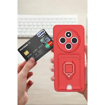 Xiaomi Redmi 14c Kılıf Zuma Kartvizitli Yüzüklü Silikon - Lacivert