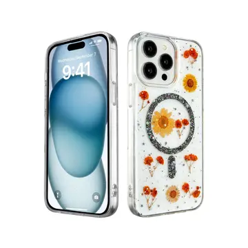 İphone 15 Pro Kılıf Daisy Simli Magsafe Kapak - Siyah
