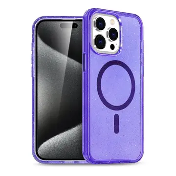 İphone 15 Pro Kılıf  Magsafe Kapak - Mor