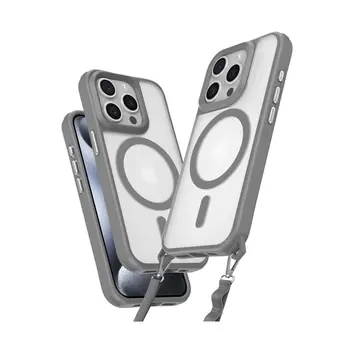 İphone 15 Pro Max Kılıf Enka Magsafe Silikon Kılıf - Titan Gri