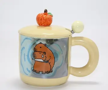 3d Capybara Desenli Porselen Kupa Bardak