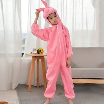 Çocuk Tavşan Kostümü Pembe Renk 6-7 Yaş 120 Cm