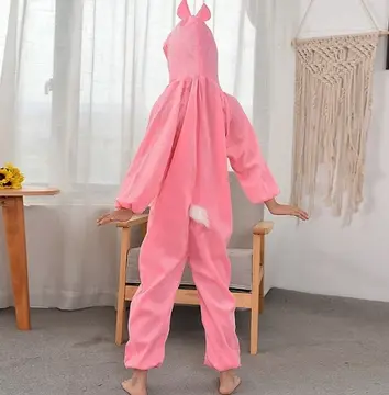 Çocuk Tavşan Kostümü Pembe Renk 6-7 Yaş 120 Cm