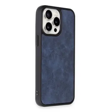 İphone 15 Pro Kılıf Aras Deri Kapak - Lacivert
