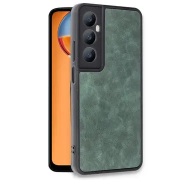 Realme C65 Kılıf Aras Deri Kapak - Koyu Yeşil