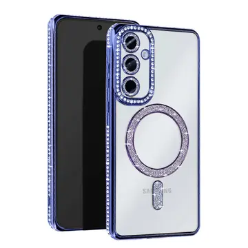 Samsung Galaxy S25 Kılıf Joke Simli Magneticsafe Kılıf - Mavi