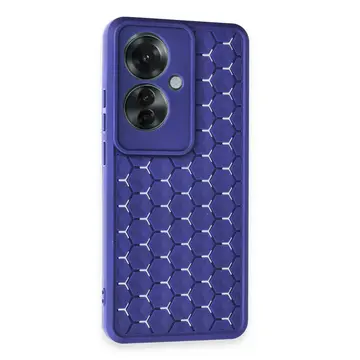 Oppo Reno 11f Kılıf Petek Silikon Kapak - Lacivert