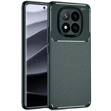 Xiaomi Redmi Note 14 Pro 5g Kılıf Auto Focus Karbon Kapak - Koyu Yeşil