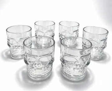 6'lı Kurukafa Cam Shot Bardağı