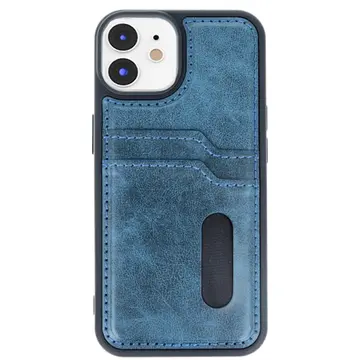 İphone 11 Kılıf Sara Kartvizitli Deri Kılıf - Lacivert