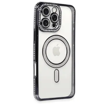 İphone 16 Pro Kılıf Joke Simli Magneticsafe Kılıf - Siyah
