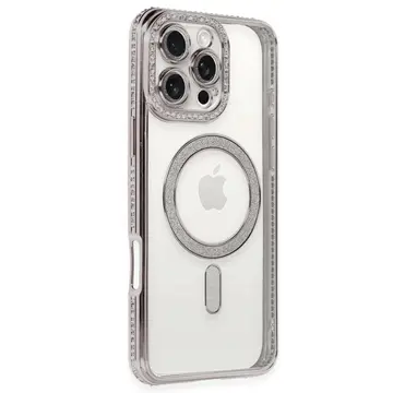 İphone 16 Pro Kılıf Joke Simli Magneticsafe Kılıf - Pembe