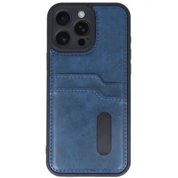 İphone 16 Pro Kılıf Sara Kartvizitli Deri Kılıf - Lacivert