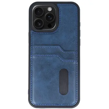 İphone 15 Pro Max Kılıf Sara Kartvizitli Deri Kılıf - Lacivert