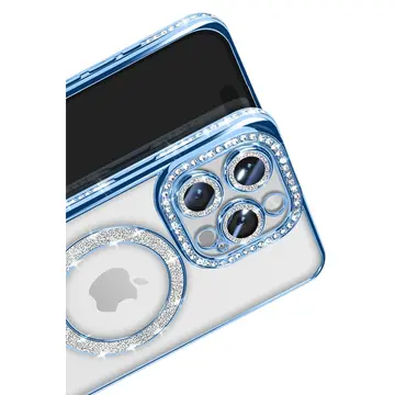 İphone 16 Pro Max Kılıf Joke Simli Magneticsafe Kılıf - Mavi