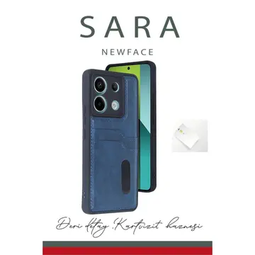 Xiaomi Redmi Note 13 Pro 4g Kılıf Sara Kartvizitli Deri Kılıf - Kırmızı