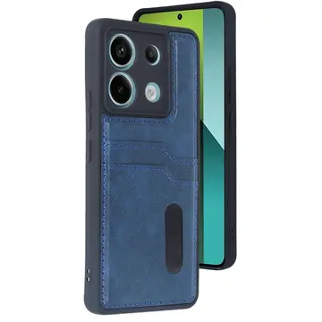 Xiaomi Redmi Note 13 Pro 4g Kılıf Sara Kartvizitli Deri Kılıf - Lacivert
