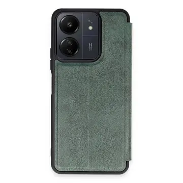 Xiaomi Redmi 13c Kılıf Flip Cover - Koyu Yeşil